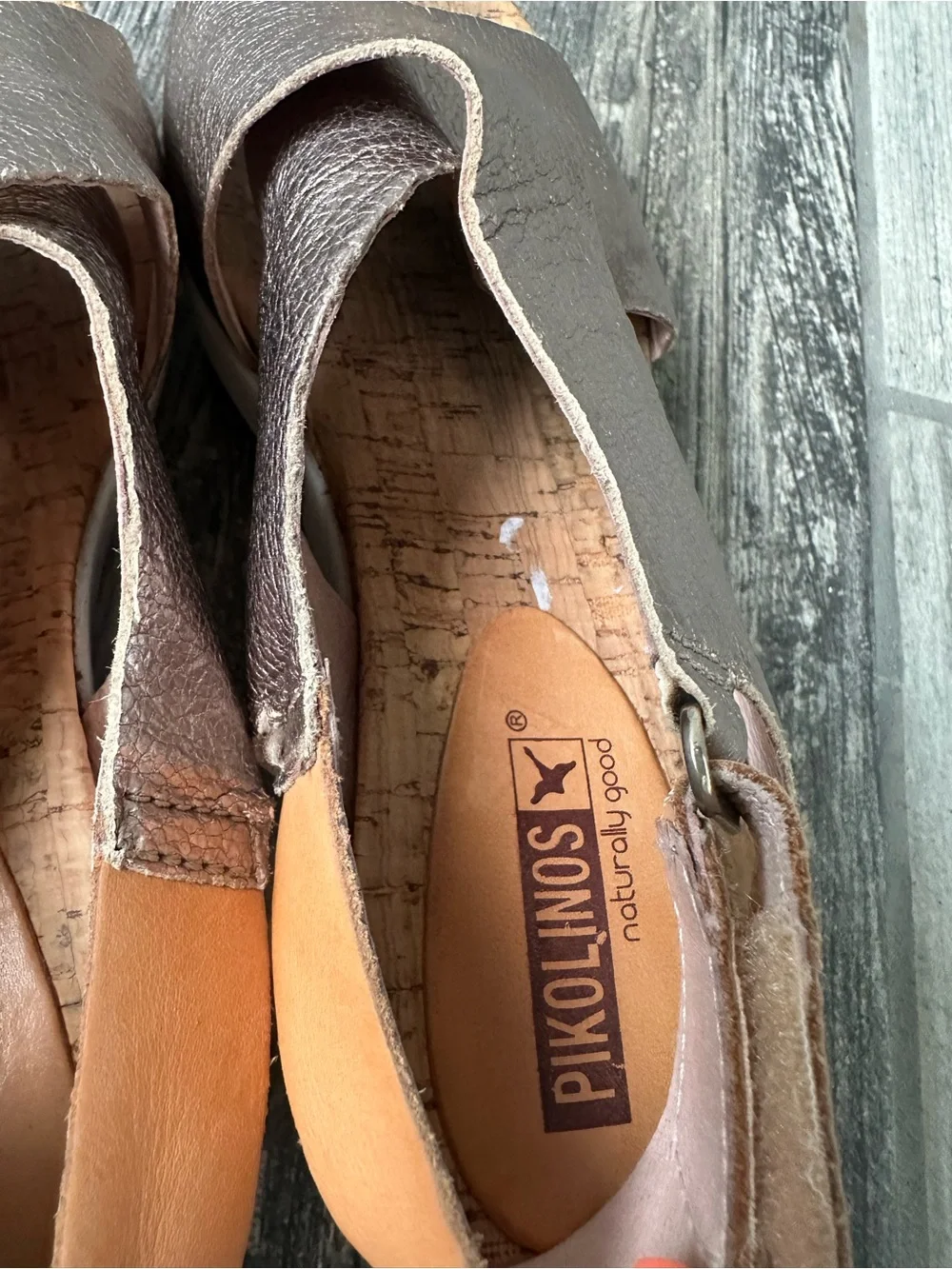 Pikolinos  Leather Cork Wedge Sandals Size 36